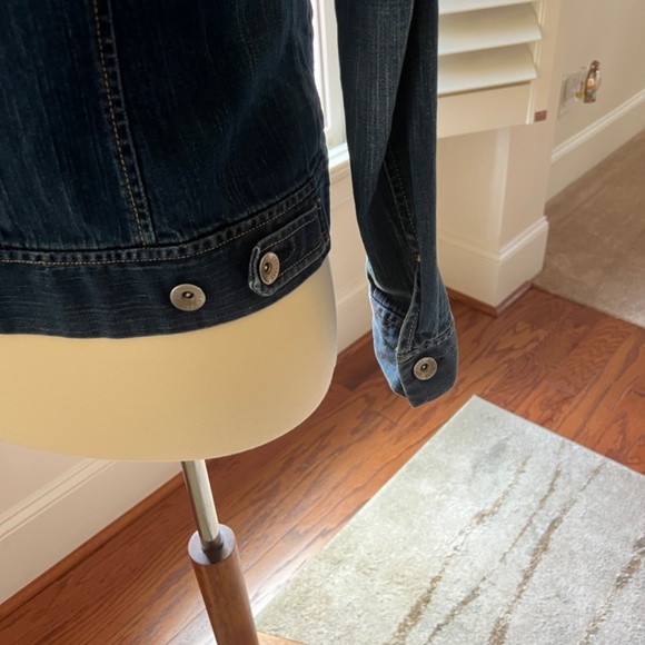 Gap Classic Women's Blue Jean Jacket - Gap Stretch Small Medium-Dark Blue - Picture 10 of 16